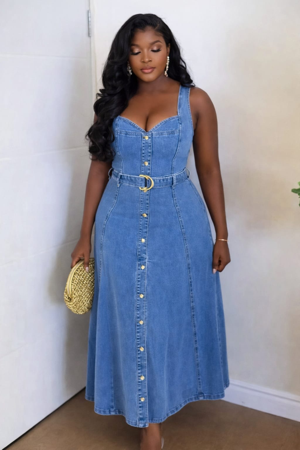 Classy denim dress
