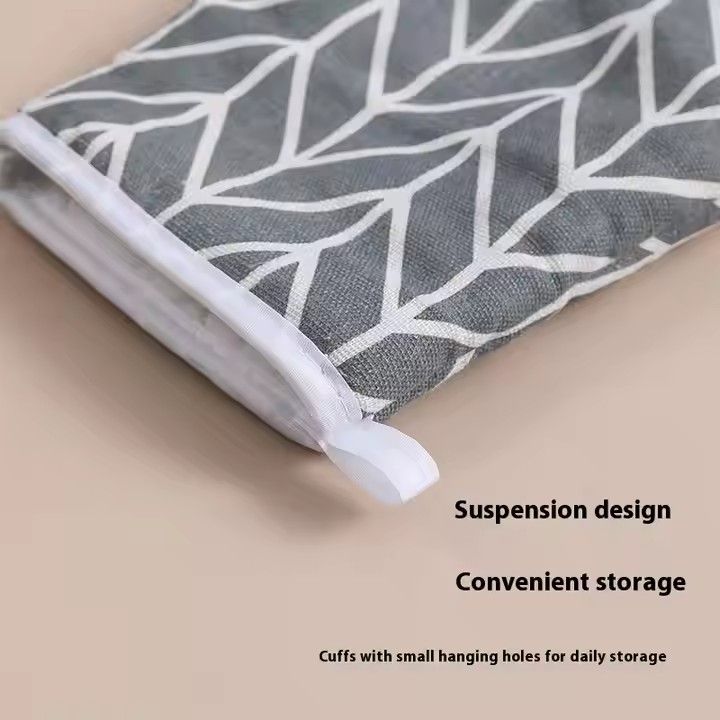 Kitchen Microwave Oven Mitts Thickened Plaid Anti-Scalding Heat-Proof Gloves High Temperature Resistant Baking Cotton Dotted BBQ Non-slip Baking Gloves