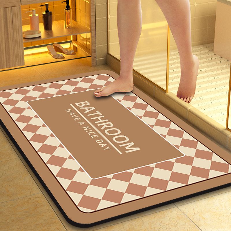 3.5mm Extra Thick Quick-Drying Water-Absorbent Non-Slip Floor Mat Crystal Velvet Kitchen Entrance Door Mat Stain-resistant Bathroom Bath Rugs