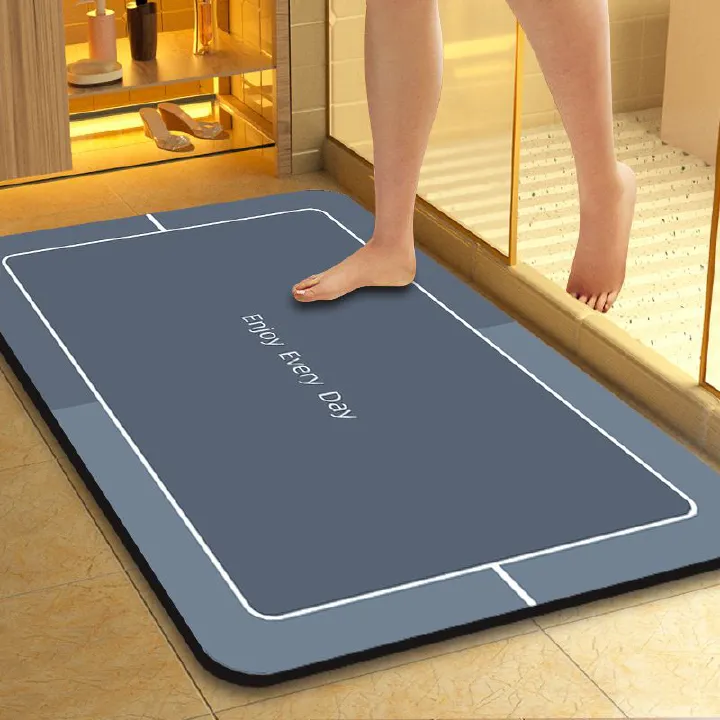 3.5mm Extra Thick Quick-Drying Water-Absorbent Non-Slip Floor Mat Crystal Velvet Kitchen Entrance Door Mat Stain-resistant Carpet Bathroom Bath Rugs