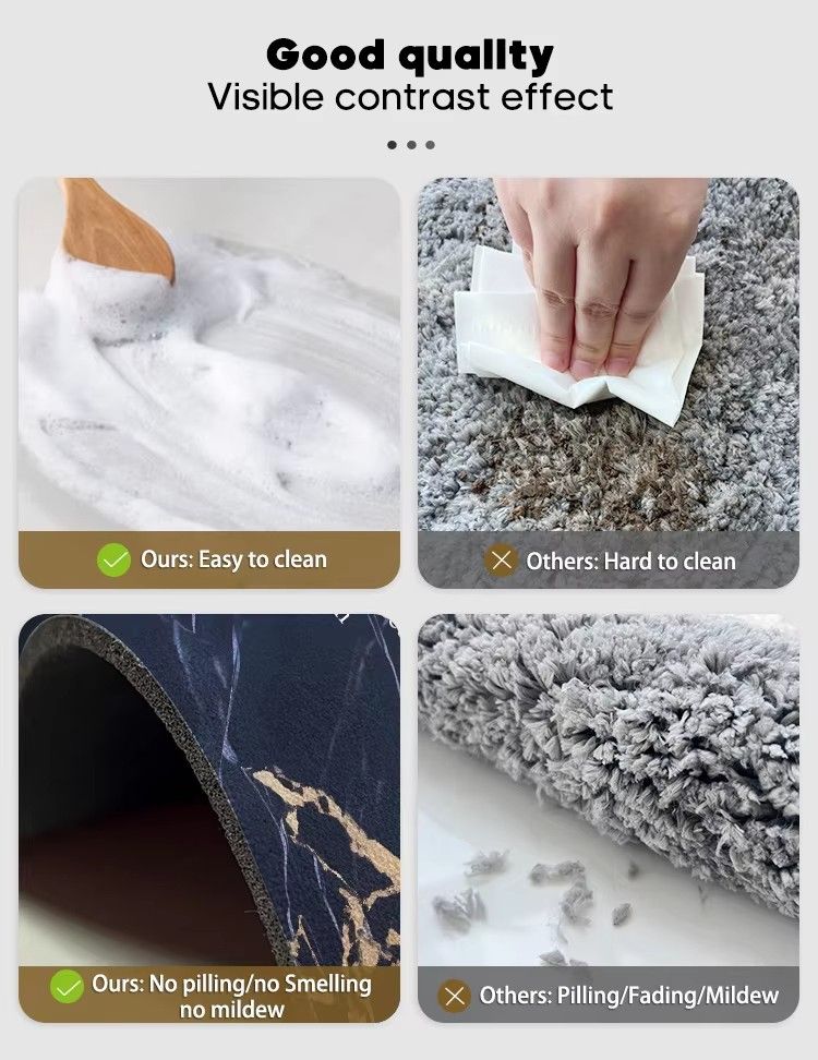 3.5mm Extra Thick Quick-Drying Water-Absorbent Non-Slip Floor Mat Crystal Velvet Kitchen Entrance Door Mat Stain-resistant Bathroom Bath Rugs