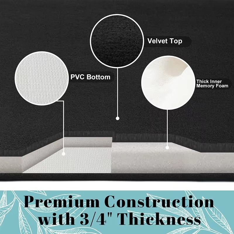 Hot Sale Solid Color Polyester Memory Sponge Flat Mat Toilet Door Non-slip Carpet Bathroom Absorbent Mat U Shape Mat Bath Rugs