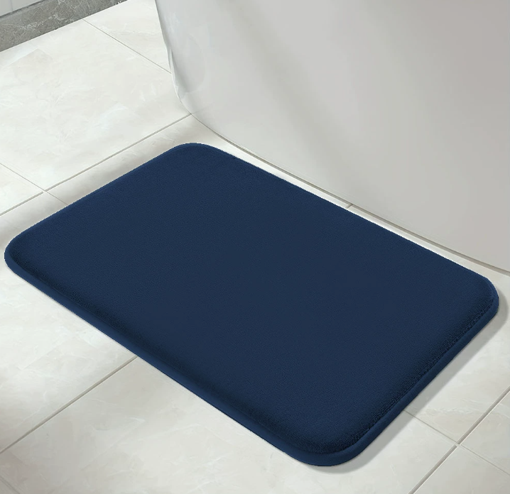 Hot Sale Solid Color Polyester Memory Sponge Flat Mat Toilet Door Non-slip Carpet Bathroom Absorbent Mat U Shape Mat Bath Rugs