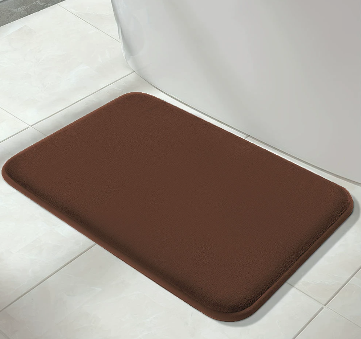Hot Sale Solid Color Polyester Memory Sponge Flat Mat Toilet Door Non-slip Carpet Bathroom Absorbent Mat U Shape Mat Bath Rugs