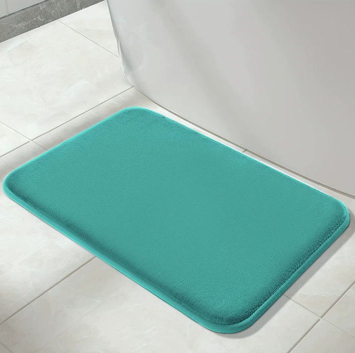 Hot Sale Solid Color Polyester Memory Sponge Flat Mat Toilet Door Non-slip Carpet Bathroom Absorbent Mat U Shape Mat Bath Rugs