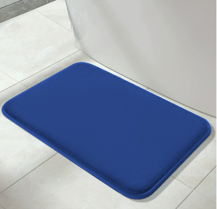 Hot Sale Solid Color Polyester Memory Sponge Flat Mat Toilet Door Non-slip Carpet Bathroom Absorbent Mat U Shape Mat Bath Rugs