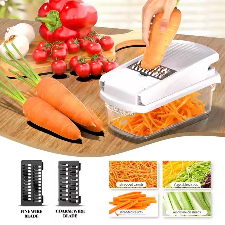 Multi-Functional Stainless Steel Vegetable Fruit Cutter Household Kitchen Dicer Slicing Shredding Vegetable Cutter Potato Cutter