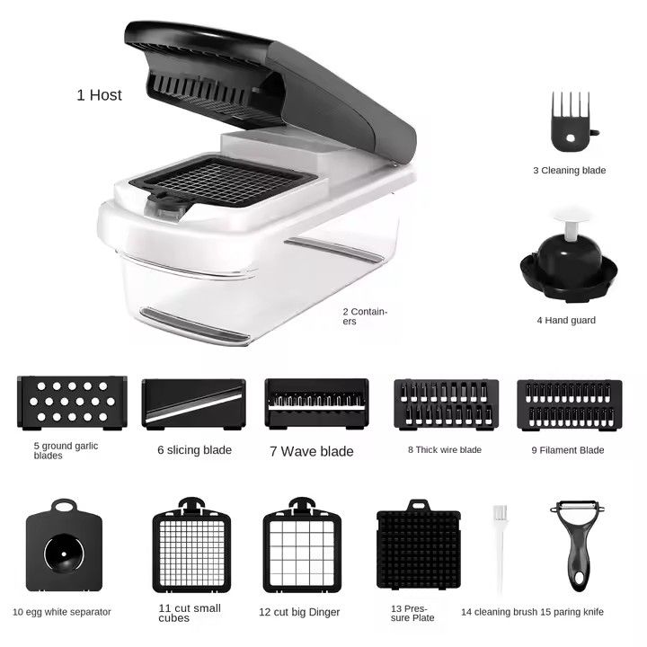 Multi-Functional Stainless Steel Vegetable Fruit Cutter Household Kitchen Dicer Slicing Shredding Vegetable Cutter Potato Cutter