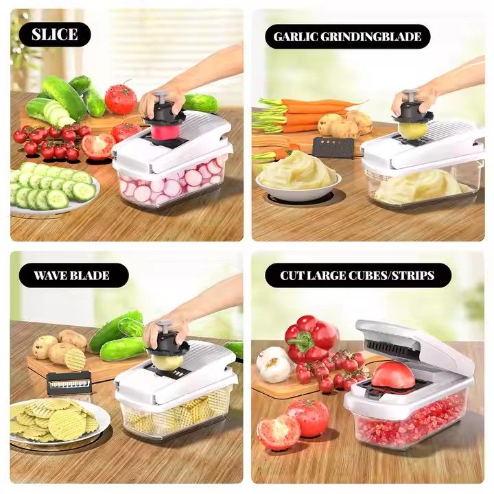 Multi-Functional Stainless Steel Vegetable Fruit Cutter Household Kitchen Dicer Slicing Shredding Vegetable Cutter Potato Cutter