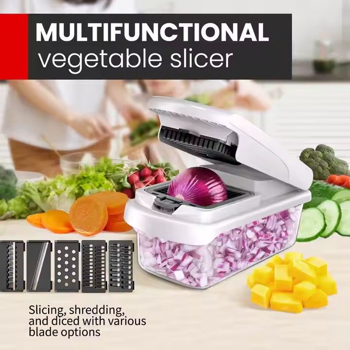 Multi-Functional Stainless Steel Vegetable Fruit Cutter Household Kitchen Dicer Slicing Shredding Vegetable Cutter Potato Cutter