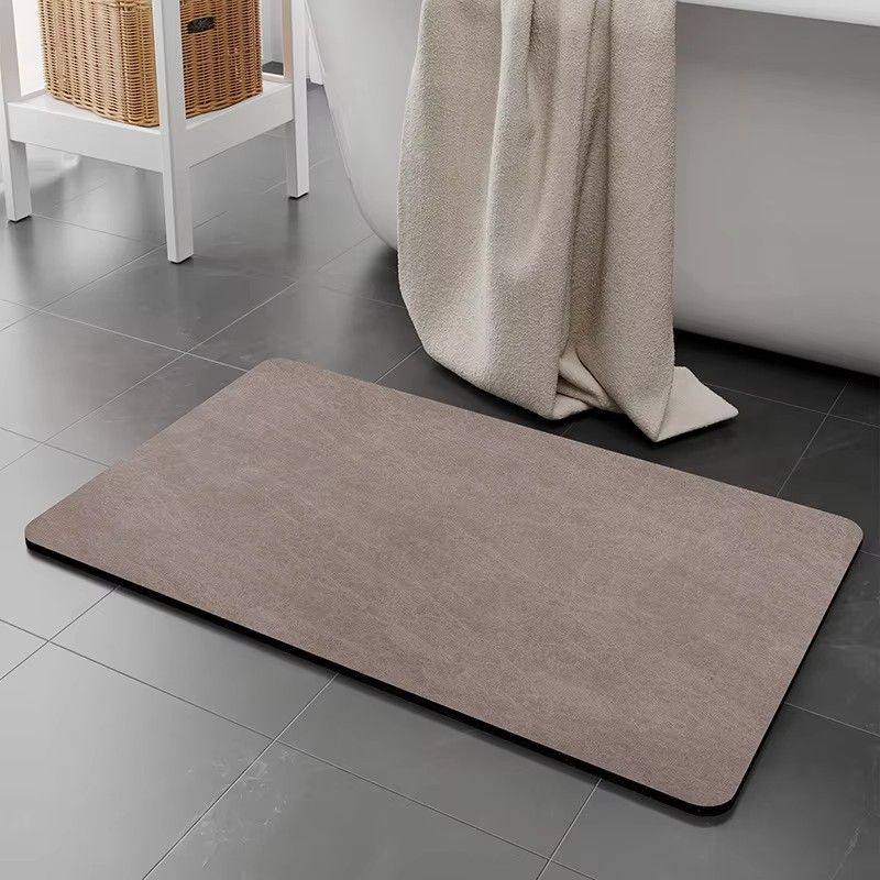 3.5mm Extra Thick Solid Color Bathroom Floor Home Non-slip Foot Absorbent Quick-drying Door Mat Bathroom Water Absorbent Rug Set Rubber Diatom Mud Anti Slip Diatomite Carpet Bath Mat