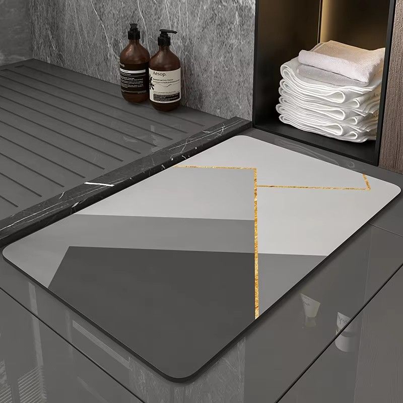 3.5mm Extra Thick Solid Color Bathroom Floor Home Non-slip Foot Absorbent Quick-drying Door Mat Bathroom Water Absorbent Rug Set Rubber Diatom Mud Anti Slip Diatomite Carpet Bath Mat