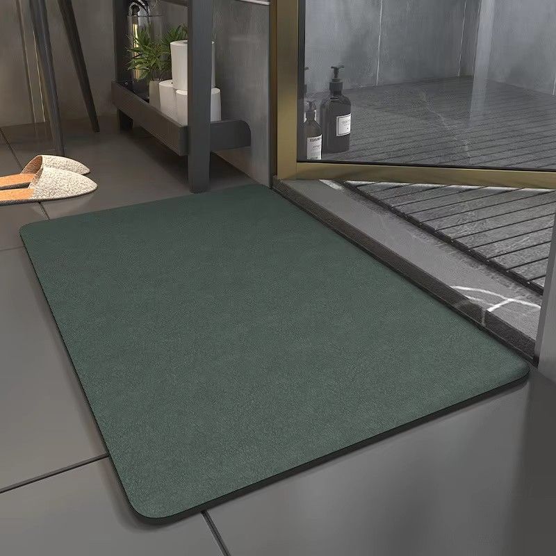 3.5mm Extra Thick Solid Color Bathroom Floor Home Non-slip Foot Absorbent Quick-drying Door Mat Bathroom Water Absorbent Rug Set Rubber Diatom Mud Anti Slip Diatomite Carpet Bath Mat