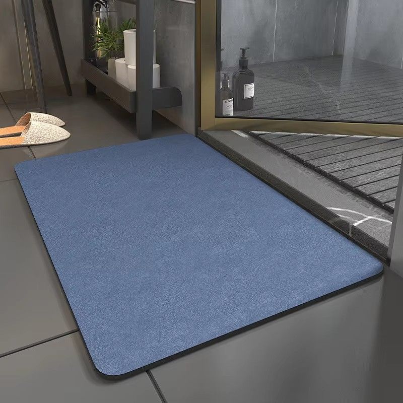 3.5mm Extra Thick Solid Color Bathroom Floor Home Non-slip Foot Absorbent Quick-drying Door Mat Bathroom Water Absorbent Rug Set Rubber Diatom Mud Anti Slip Diatomite Carpet Bath Mat