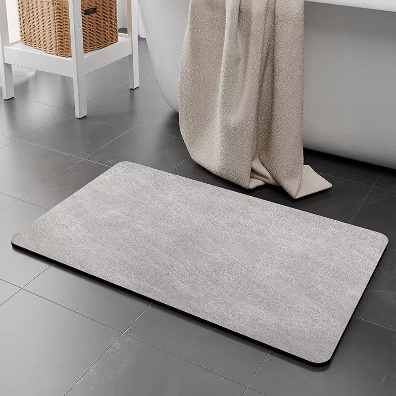 3.5mm Extra Thick Solid Color Bathroom Floor Home Non-slip Foot Absorbent Quick-drying Door Mat Bathroom Water Absorbent Rug Set Rubber Diatom Mud Anti Slip Diatomite Carpet Bath Mat