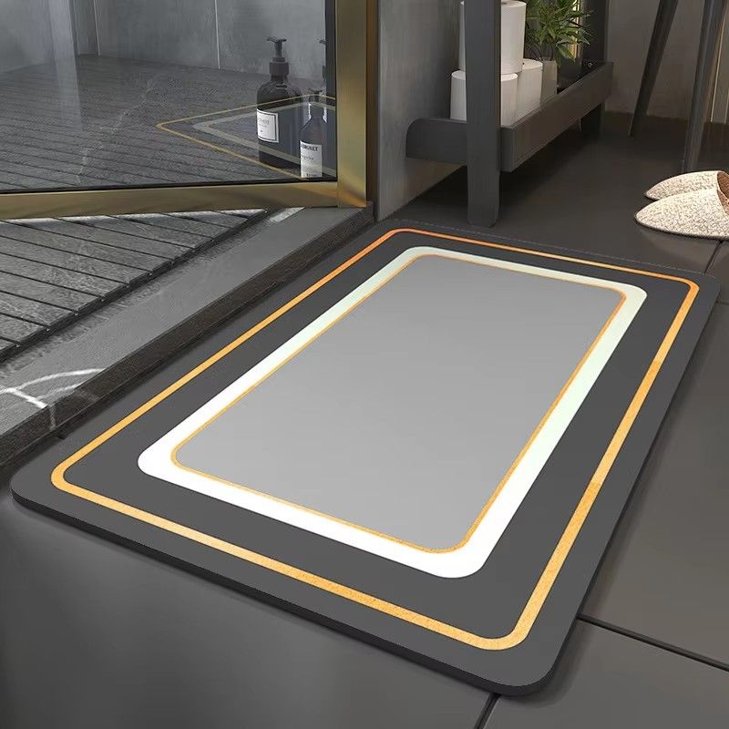 3.5mm Extra Thick Solid Color Bathroom Floor Home Non-slip Foot Absorbent Quick-drying Door Mat Bathroom Water Absorbent Rug Set Rubber Diatom Mud Anti Slip Diatomite Carpet Bath Mat