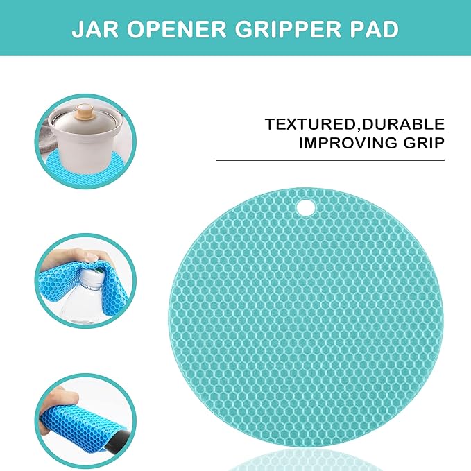Kitchen Accessories bar Tools Silicone Can Jar Opener Gripper Wine Opener Corkscrew Beer Cap Bottle Opener,Universal Rubber Jar Opener Grip Pad for Easy Bottle Lid Removal Kitchen Tool