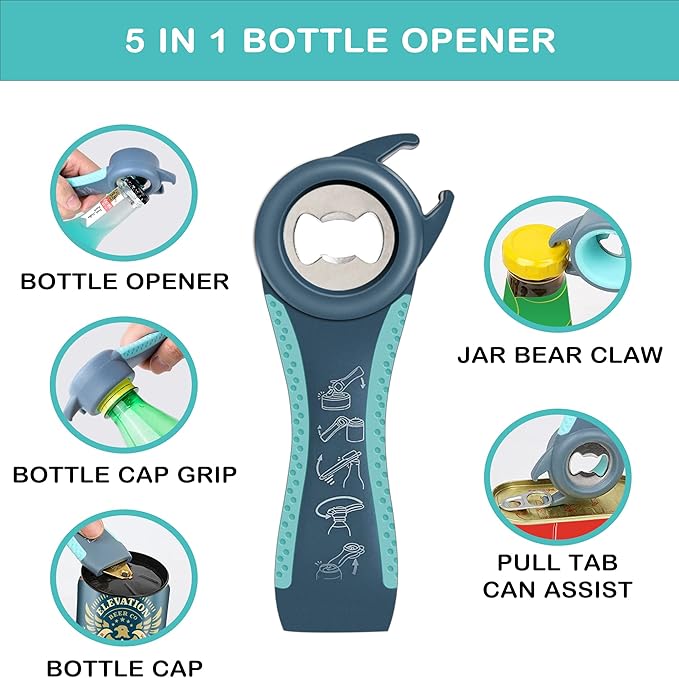 Kitchen Accessories bar Tools Silicone Can Jar Opener Gripper Wine Opener Corkscrew Beer Cap Bottle Opener,Universal Rubber Jar Opener Grip Pad for Easy Bottle Lid Removal Kitchen Tool