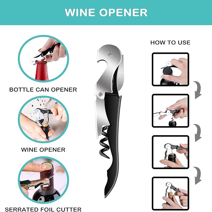 Kitchen Accessories bar Tools Silicone Can Jar Opener Gripper Wine Opener Corkscrew Beer Cap Bottle Opener,Universal Rubber Jar Opener Grip Pad for Easy Bottle Lid Removal Kitchen Tool