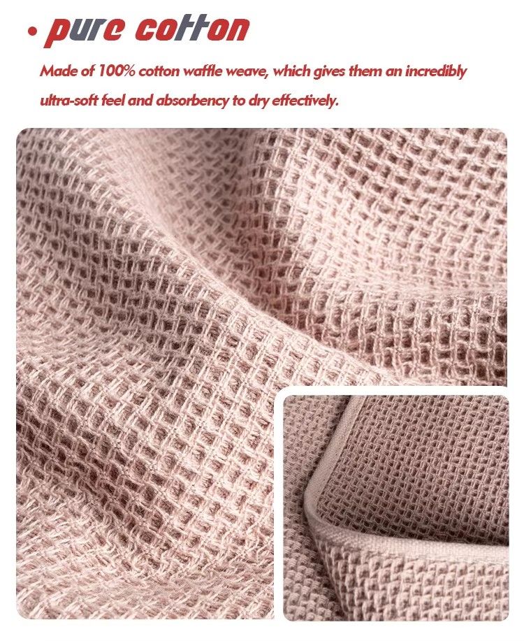 6PCS Custom High Quality 100% Cotton Kitchen Hand Towel Waffle Weave Cleaning Cloths Soft Absorbent Waffle Tea Towel Set for Kitchen Dish Cloths & Dish Towels