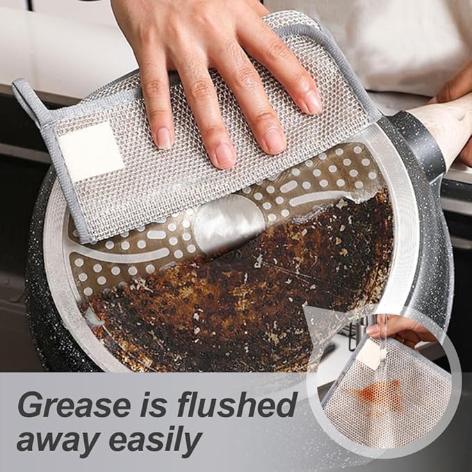 10 piece New Multipurpose Wire Dishwashing Rags, Wet and Dry, Metal Scrubbing Pads Sponge Cloths Towels, Non-Scratch Wire Rags for Home Kitchen Dishes, Sinks, Pack of 10 Dish Cloths & Dish Towels