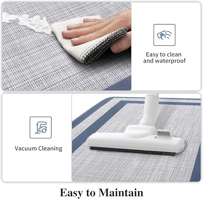 Kitchen Mat [2 PCS] Cushioned Anti-Fatigue Rugs Non-Skid Waterproof Ergonomic Comfort Standing Mat for Kitchen, Floor, Office, Sink, Laundry