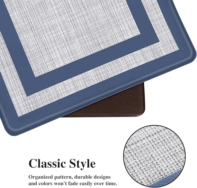 Kitchen Mat [2 PCS] Cushioned Anti-Fatigue Rugs Non-Skid Waterproof Ergonomic Comfort Standing Mat for Kitchen, Floor, Office, Sink, Laundry