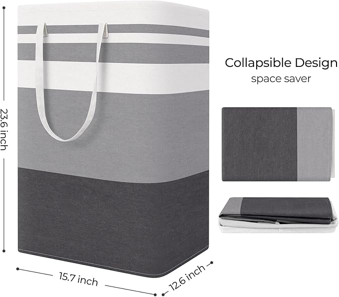 Large Laundry Baskets, Waterproof, Freestanding Laundry Hampers, Collapsible Clothes Hamper with Reinforced Handles in Laundry Room, College Dorm, Bathroom, Bedroom