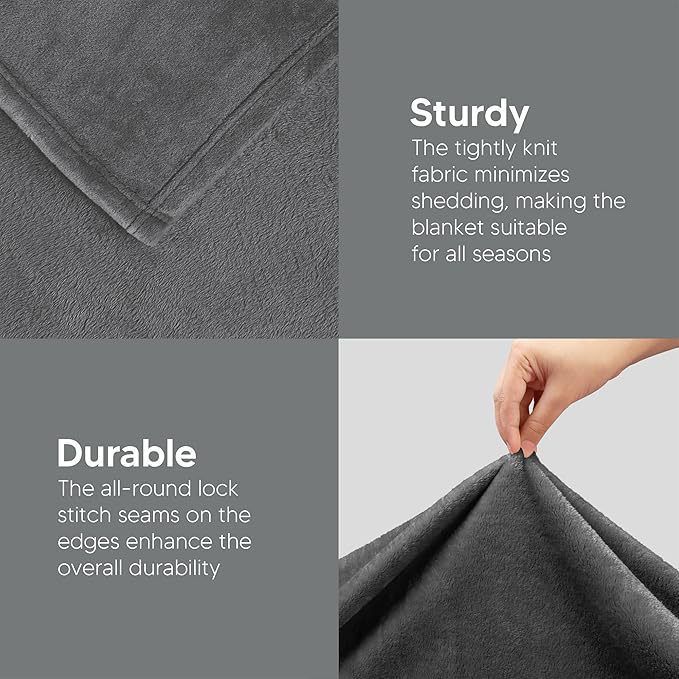 GentleSoft Fleece Bed Blankets Queen Size Grey - Soft Lightweight Plush Fuzzy Cozy Luxury Fall Blanket Microfiber, Room Home Decor Gifts for Women and Men,84x90 inches