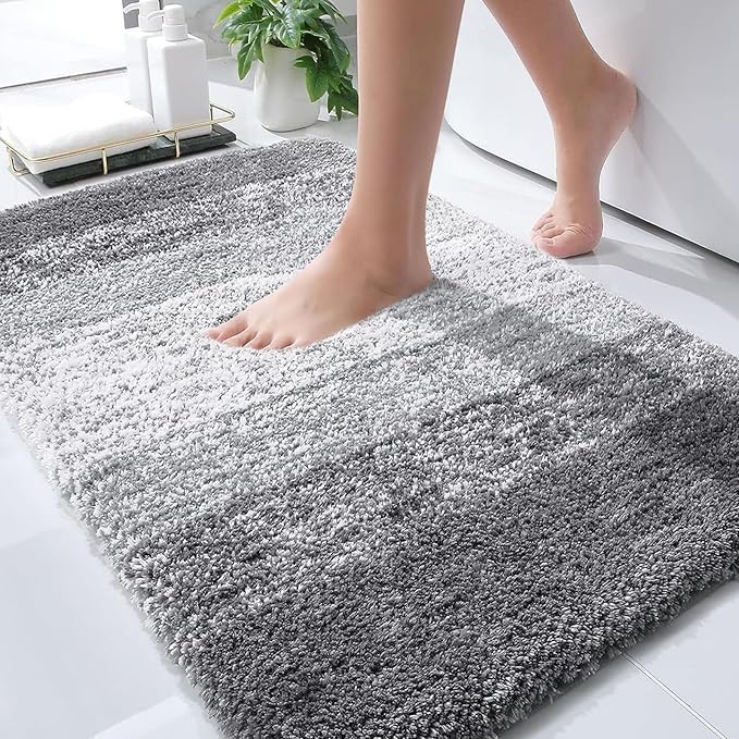 Bathroom Rugs Mat 16*24IN, Extra Soft Absorbent Microfiber Bath Rugs, Rubber Backing, Quick Dry, Machine Washable Bathtub Mats Carpet for Bathroom Floor, Tub and Shower, Home Decor Accessories Doormat