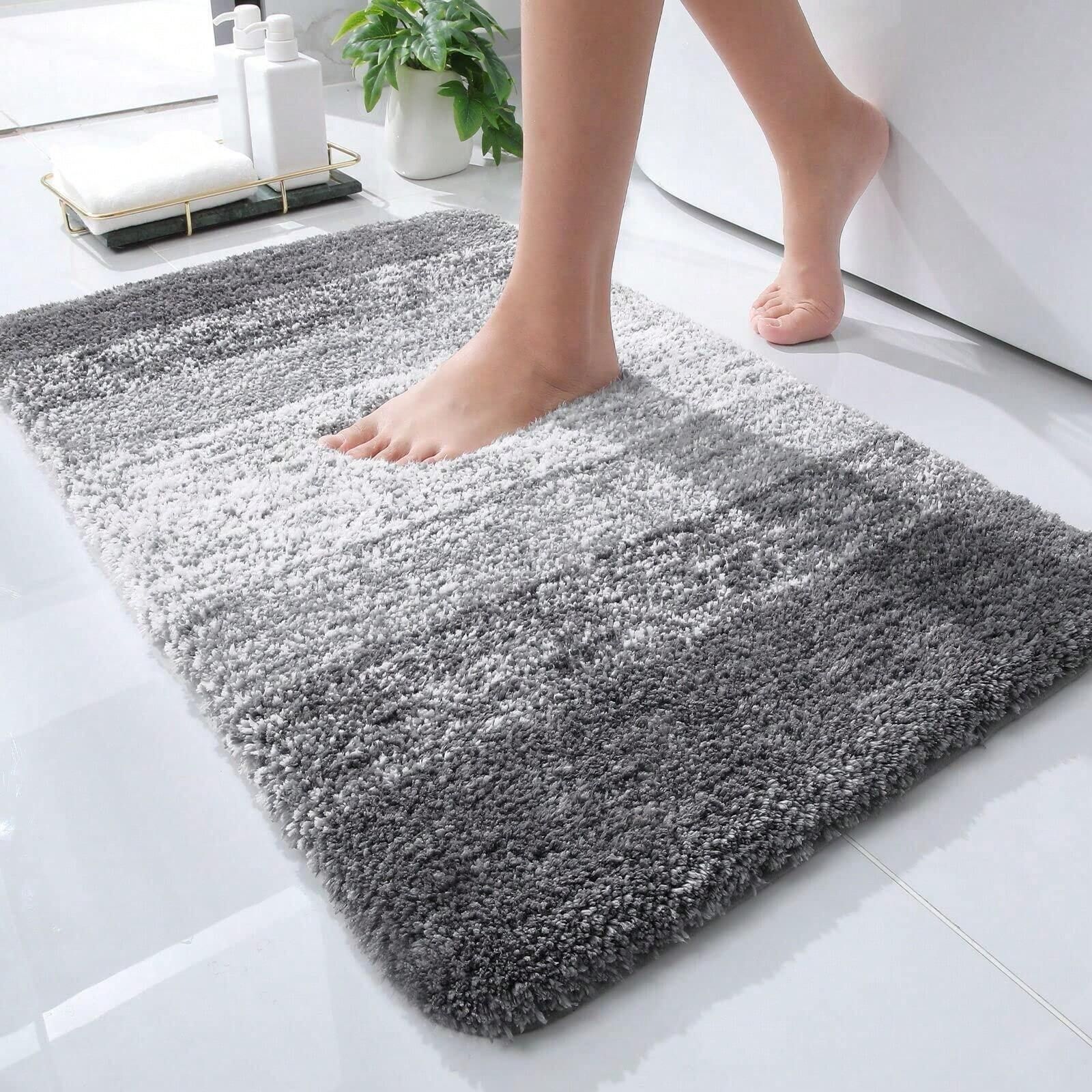 Bathroom Rugs Mat 16*24IN, Extra Soft Absorbent Microfiber Bath Rugs, Rubber Backing, Quick Dry, Machine Washable Bathtub Mats Carpet for Bathroom Floor, Tub and Shower, Home Decor Accessories Doormat