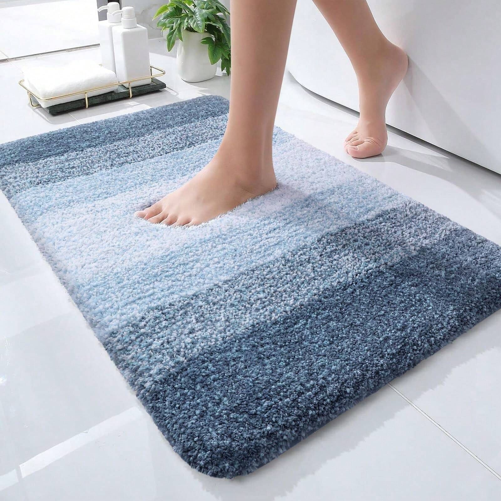 Bathroom Rugs Mat 16*24IN, Extra Soft Absorbent Microfiber Bath Rugs, Rubber Backing, Quick Dry, Machine Washable Bathtub Mats Carpet for Bathroom Floor, Tub and Shower, Home Decor Accessories Doormat