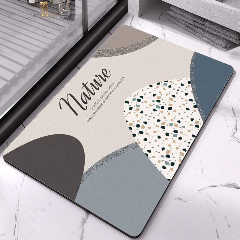 3.5mm Extra Thick Solid Color Bathtub Mats Home Non-slip Foot Absorbent Quick-drying Door Mat Bathroom Water Absorbent Rug Set Rubber Diatom Mud Anti Slip Diatomite Carpet Bath Mat Doormats Carpets