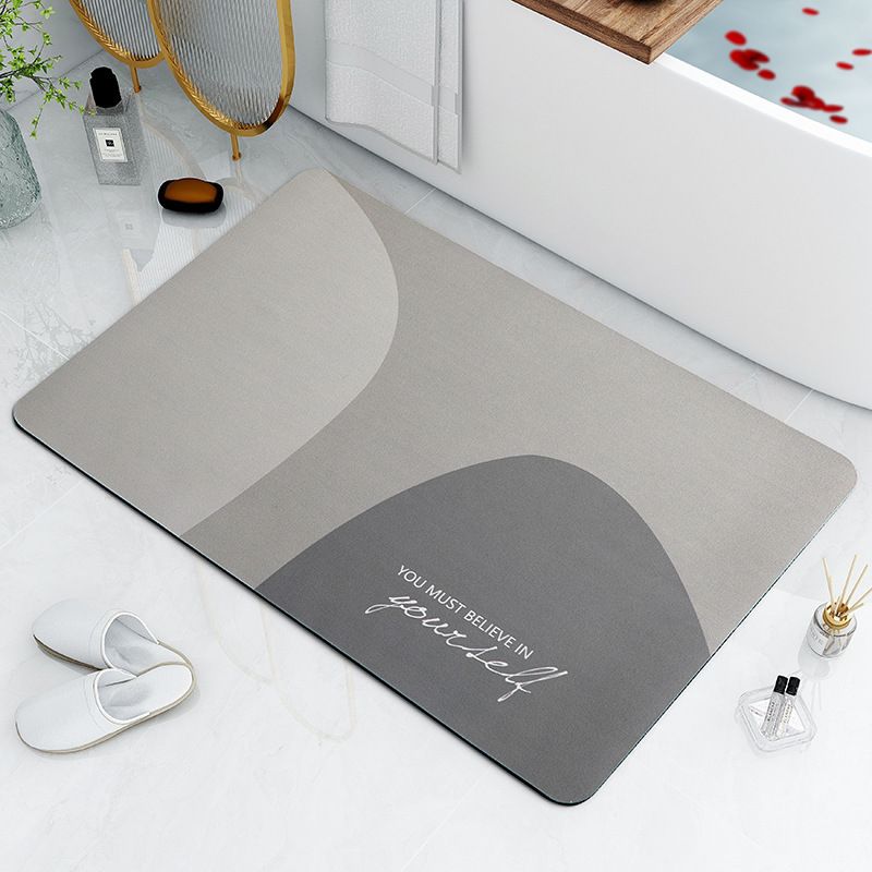 3.5mm Extra Thick Solid Color Bathtub Mats Home Non-slip Foot Absorbent Quick-drying Door Mat Bathroom Water Absorbent Rug Set Rubber Diatom Mud Anti Slip Diatomite Carpet Bath Mat Doormats Carpets