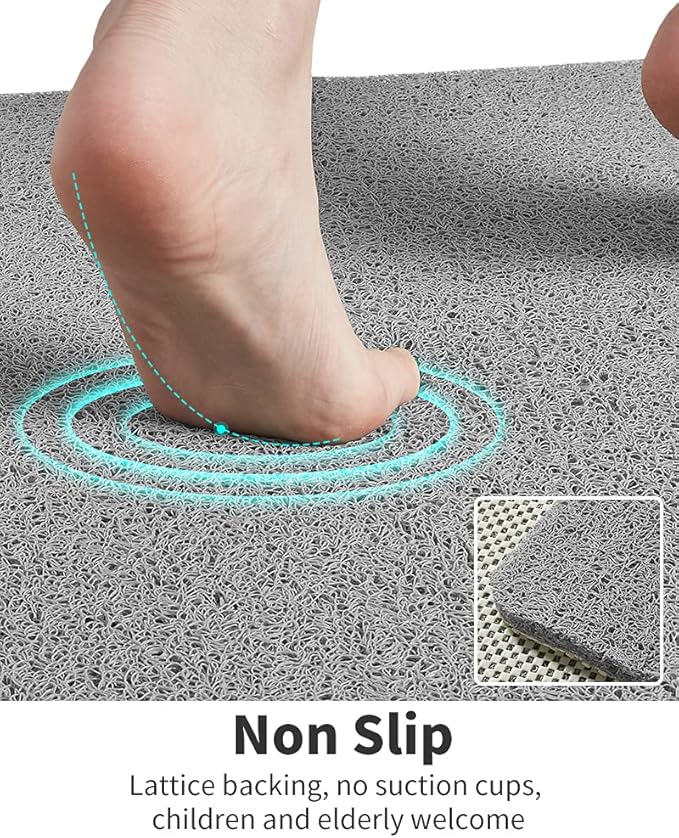 Extra thick Non-Slip PVC Anti-Slip Spa Shower Bath Mat Rug Carpet Non-Toxic With Suction Cups Machine Washable for Bathroom Tub Bathtub Mats
