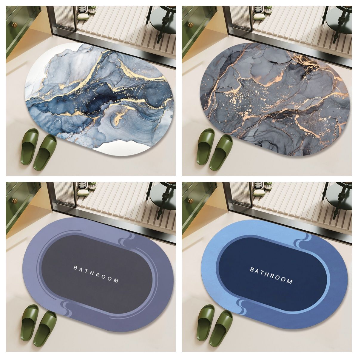 3.5mm Extra Thick Bath Mat-Bathroom Mat Rug Non Slip Super Absorbent Stain Resistant Quick Dry Thin Bath Rug-Bath Mats Carpet for Bathroom Floor Bathtub Mats-Bathmat Bath Rug Easy Care Doormats