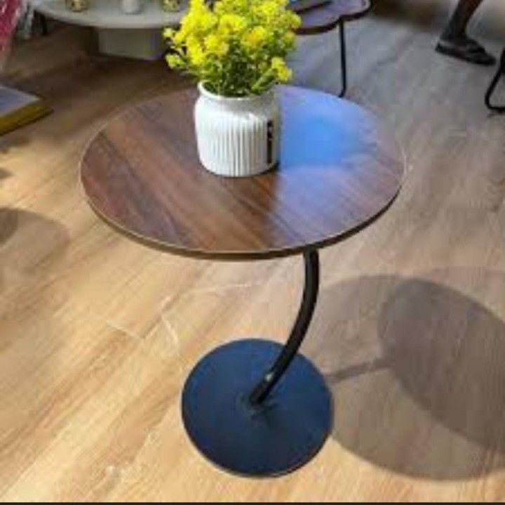 Round side wooden table