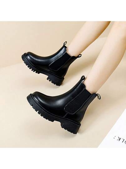 CHIC  CHELSEA  ANKLE BOOTS FOR  LADIES with CHUNKY SOLE