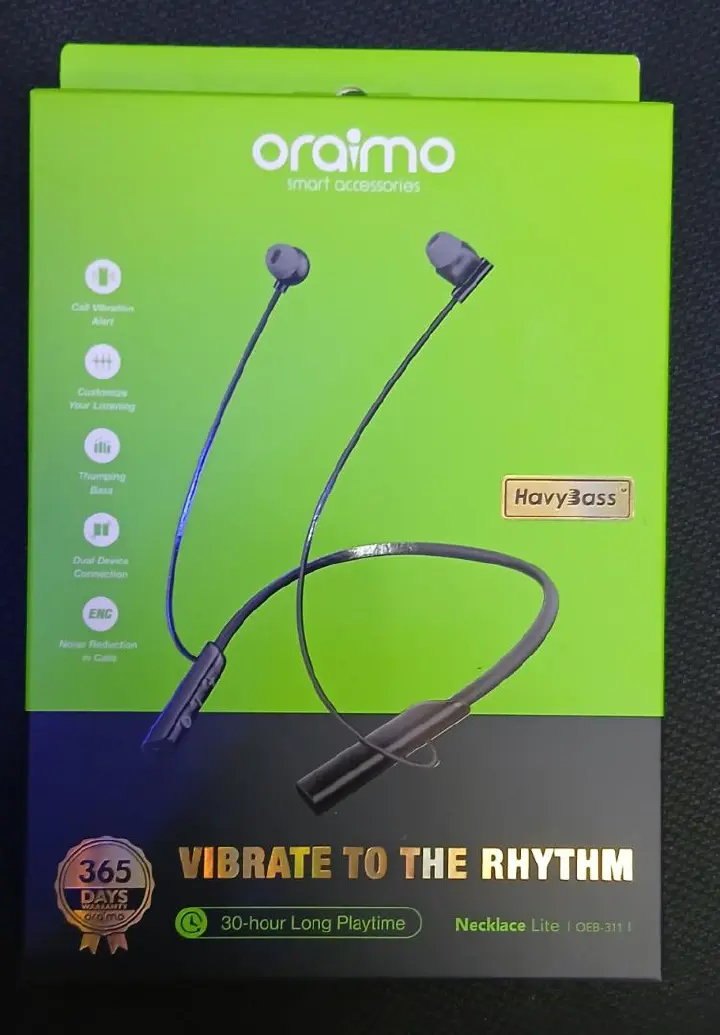 ORAIMO NECKLACE LITE OEB-311 CALL VIBRATION WIRELESS HEADPHONES.