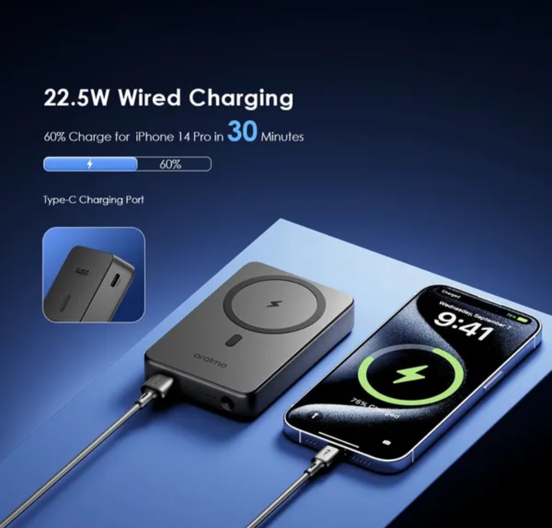 ORAIMO MAGNETIC WIRELESS CHARGER 15W OPB-7102W  10000mAh POWER BANK.