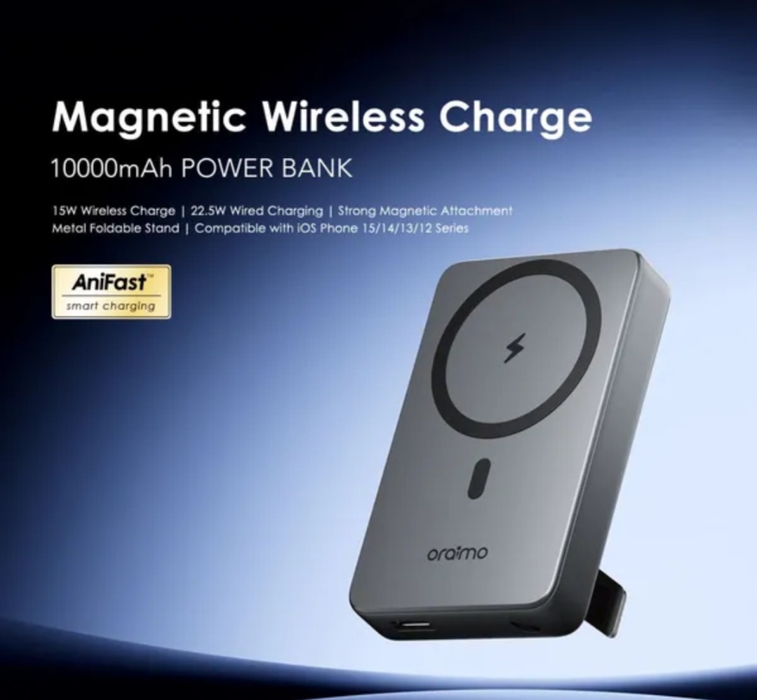 ORAIMO MAGNETIC WIRELESS CHARGER 15W OPB-7102W  10000mAh POWER BANK.