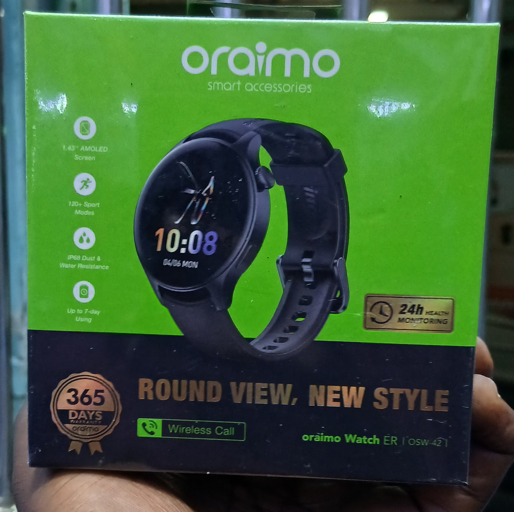ORAIMO WATCH ER BT CALL 1.43" AMOLED SCREEN 100+ SPORT MODES IP68 WATERPROOF SMART WATCH  OSW-42.