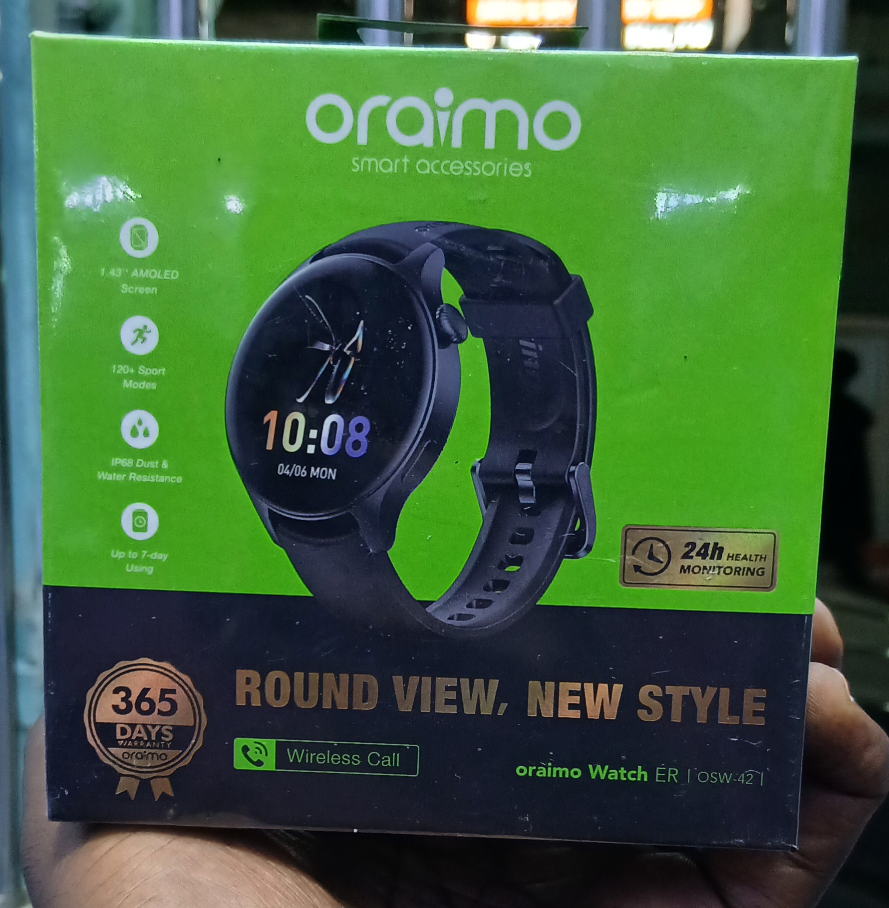 ORAIMO WATCH ER BT CALL 1.43" AMOLED SCREEN 100+ SPORT MODES IP68 WATERPROOF SMART WATCH  OSW-42.