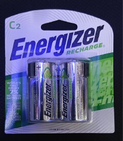 ENERGIZER C2 RECHARGEABLE BATTERY SIZE 2C PACK LONG LASTING POWER FOR YOUR EVERYDAY DEVICES CHARGE 100S OF TIMES.