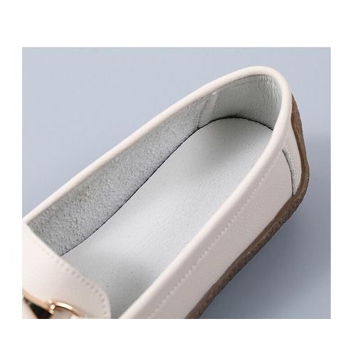 Fashion New Spring Loafers// Casual Ladies Flats// Soft Soled Mom's Shoes//Office//Comfortable-cream Nude