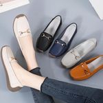 Fashion New Spring Loafers// Casual Ladies Flats// Soft Soled Mom's Shoes//Office//Comfortable-cream Nude