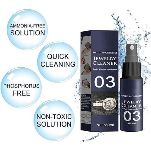 Jay suing, New improved Jewellery Cleaner, Anti Tarnish Jewellery Cleaner, Magic Incredible Jewellery Cleaner 30ml, Quick Jewellery Cleaning Spray(rings, necklaces, watches etc)