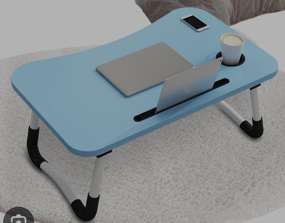Multi-purpose foldable portable table// Laptop desk// Study table with a tablet & drink slot//Breakfast table