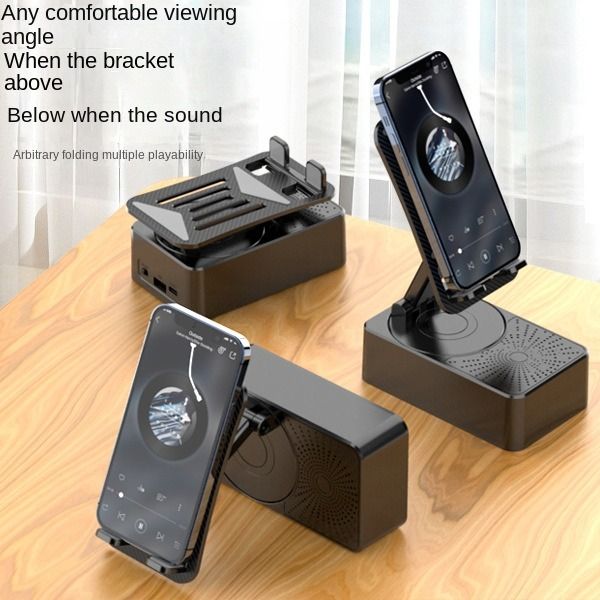 Unique mobile phone holder speaker three-in-one power bank rotating charging lazy live desktop tablet holder multifunctional