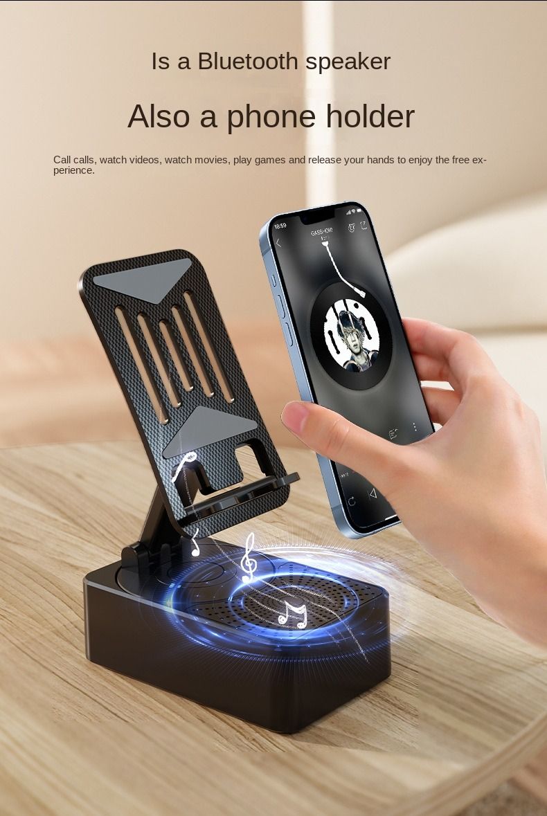 Unique mobile phone holder speaker three-in-one power bank rotating charging lazy live desktop tablet holder multifunctional
